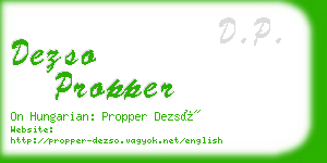 dezso propper business card